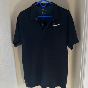 Nike Men's Dark Polo Shirt with White Logo